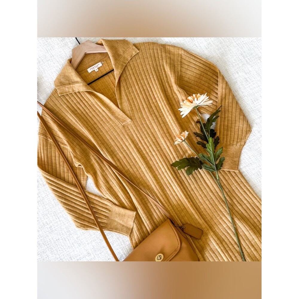 Stunning ribbed wool knit dress.